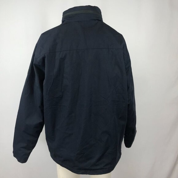 RUGGED ELEMENTS ~ MENS MEDIUM ~ NAVY BLUE CARGO CHORE COAT JACKET FLEECE LINED - Picture 5 of 7